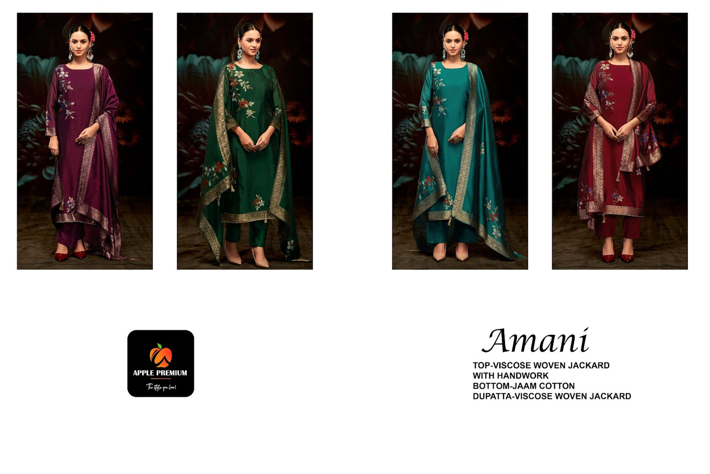 Amani Apple Premium Viscose Pant Style Suits Wholesale