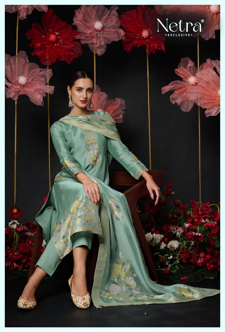 Amani Netra Silk Jacquard Pant Style Suits Wholesale Price