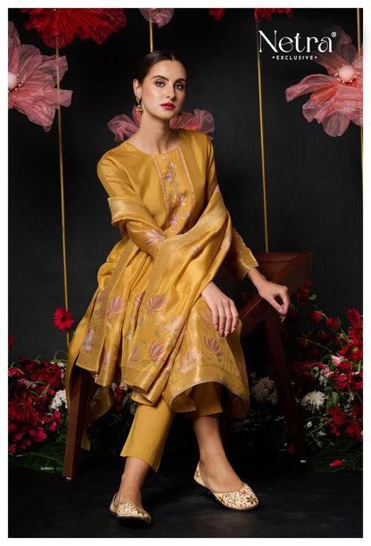 Amani Netra Silk Jacquard Pant Style Suits Wholesale Price