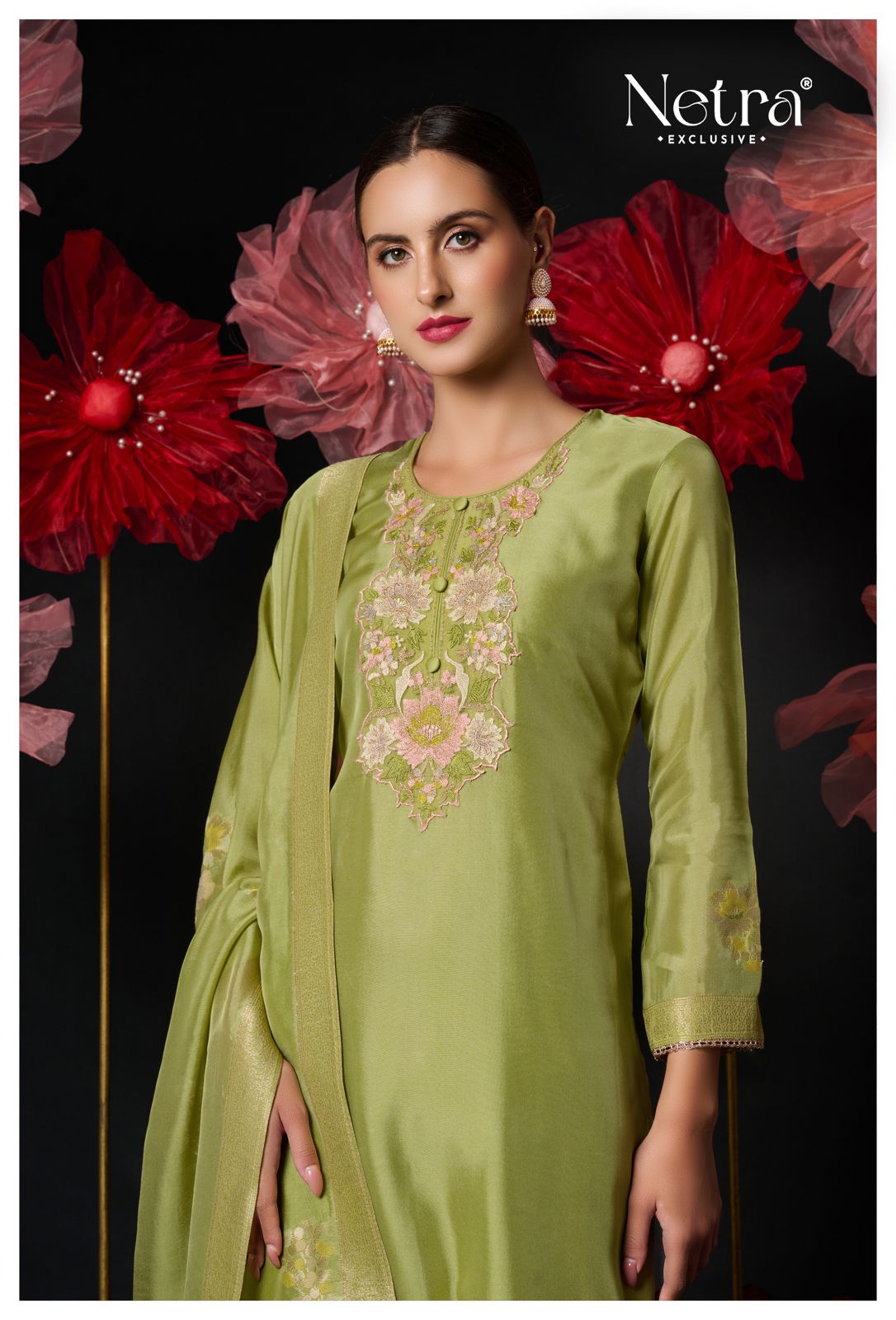 Amani Netra Silk Jacquard Pant Style Suits Wholesale Price