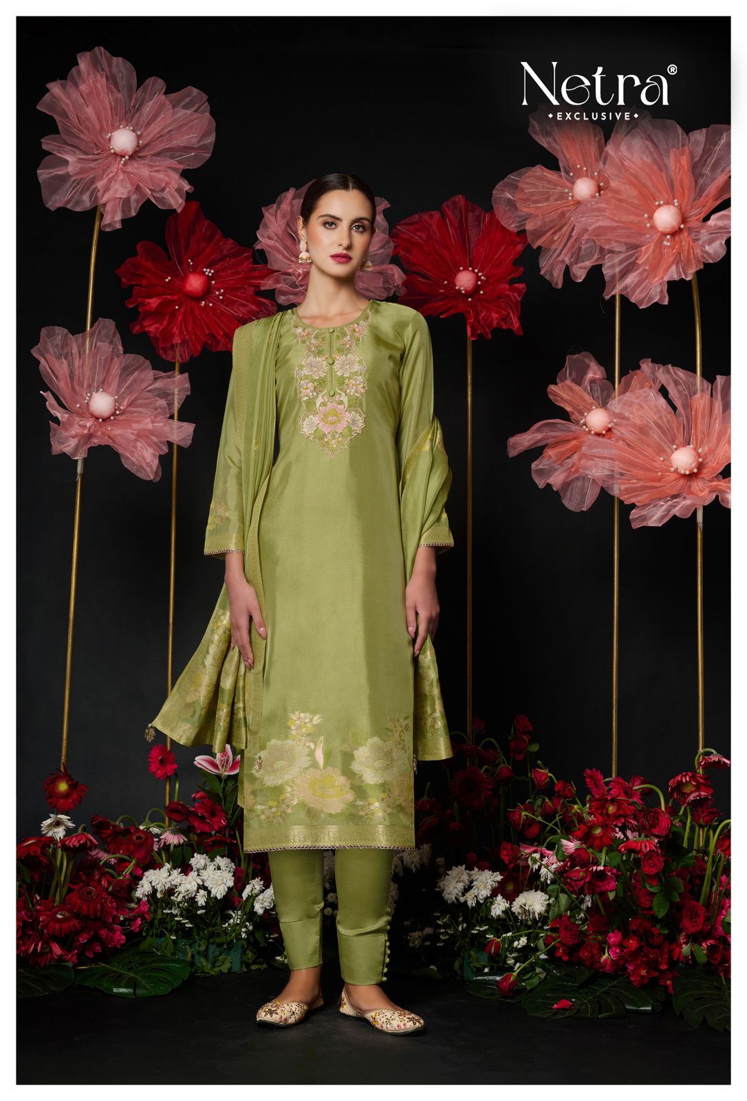 Amani Netra Silk Jacquard Pant Style Suits Wholesale Price