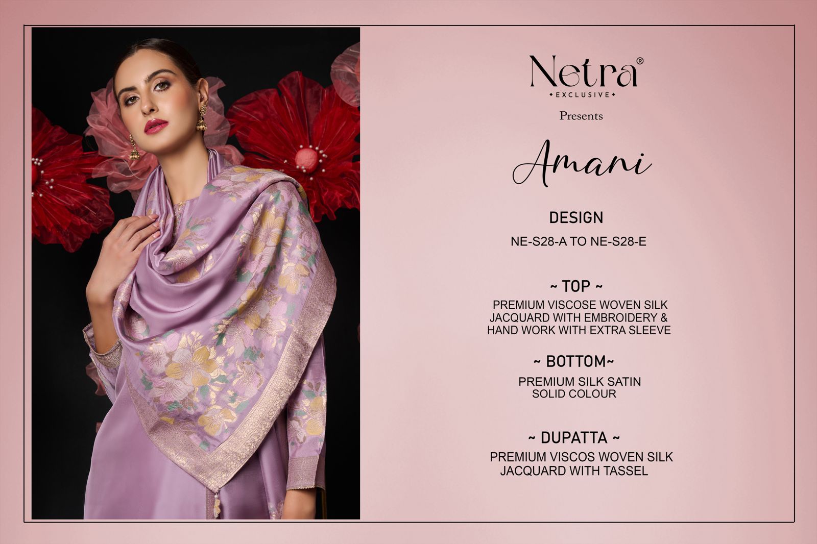 Amani Netra Silk Jacquard Pant Style Suits Wholesale Price