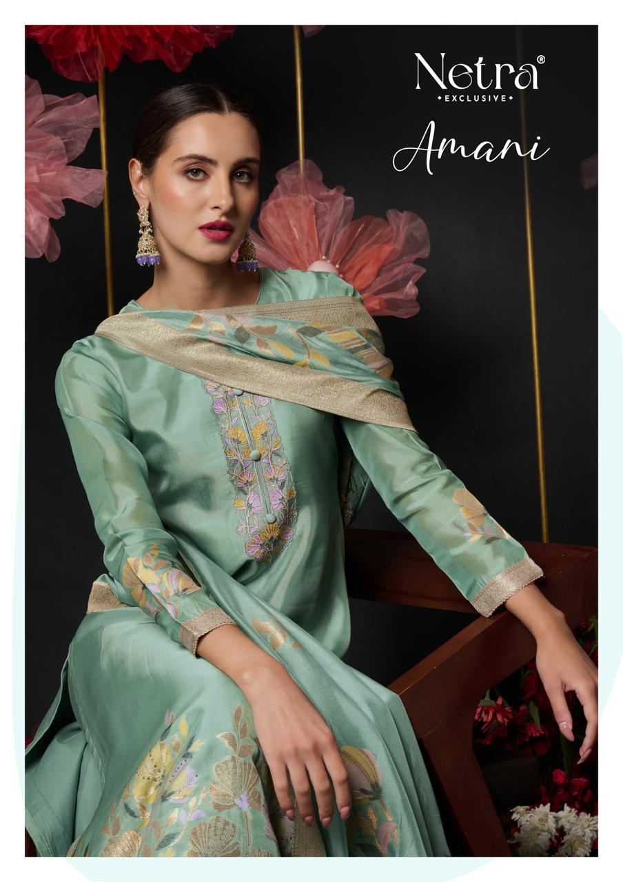 Amani Netra Silk Jacquard Pant Style Suits Wholesale Price