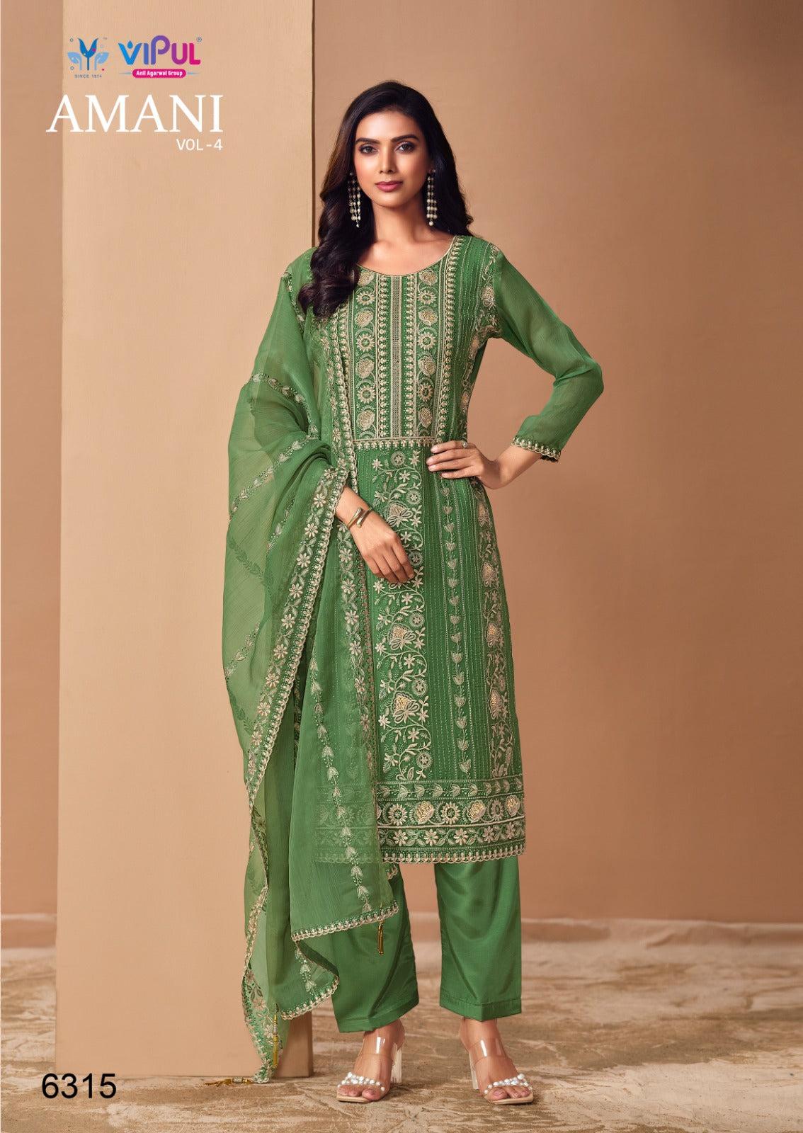 Amani Vol 4 Vipul Chiffon Pant Style Suits Wholesaler Gujarat