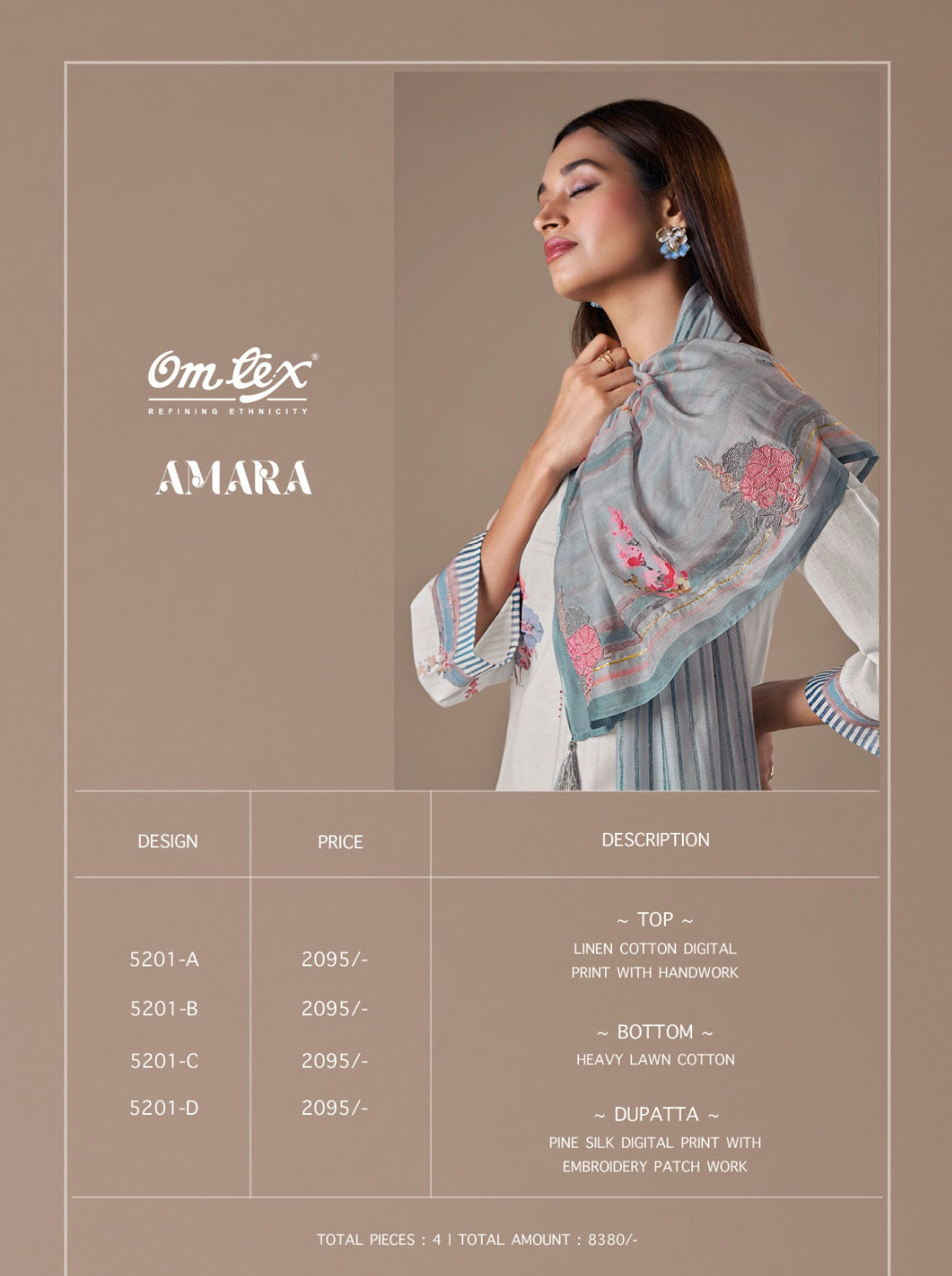 Amara Omtex Linen Cotton Pant Style Suits