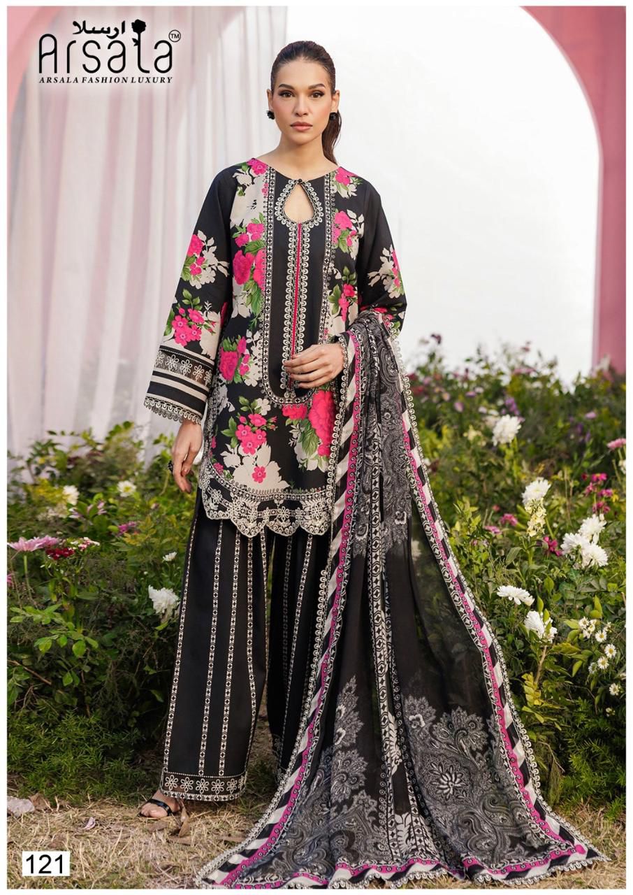 Amara Vol 3 Cotton Luxury Collection Arsala Fashion Lawn Karachi Salwar Suits Wholesaler Gujarat