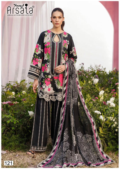 Amara Vol 3 Cotton Luxury Collection Arsala Fashion Lawn Karachi Salwar Suits Wholesaler Gujarat
