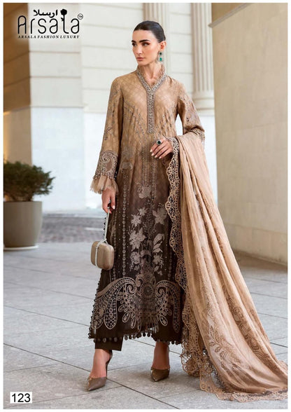 Amara Vol 3 Cotton Luxury Collection Arsala Fashion Lawn Karachi Salwar Suits Wholesaler Gujarat