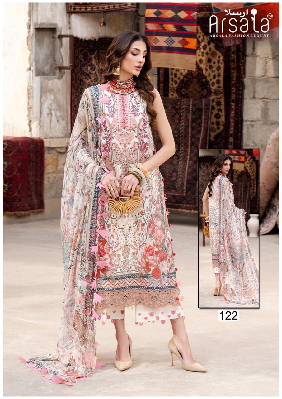 Amara Vol 3 Cotton Luxury Collection Arsala Fashion Lawn Karachi Salwar Suits Wholesaler Gujarat