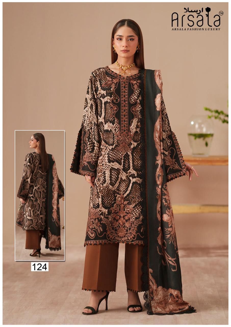 Amara Vol 3 Cotton Luxury Collection Arsala Fashion Lawn Karachi Salwar Suits Wholesaler Gujarat