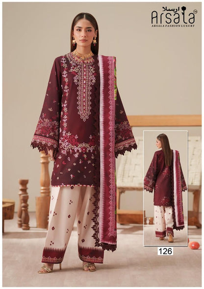 Amara Vol 3 Cotton Luxury Collection Arsala Fashion Lawn Karachi Salwar Suits Wholesaler Gujarat