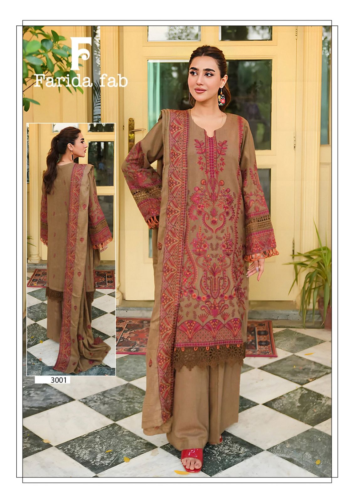 Amara Vol 3 Farida Fab Lawn Cotton Karachi Salwar Suits Wholesaler Gujarat