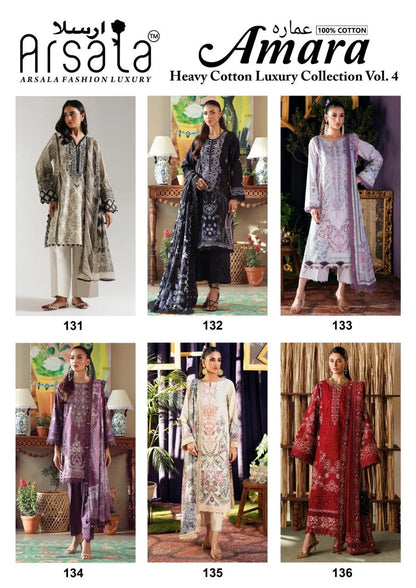 Amara Vol 4 Arsala Fashion Mix Cotton Karachi Salwar Suits Manufacturer India