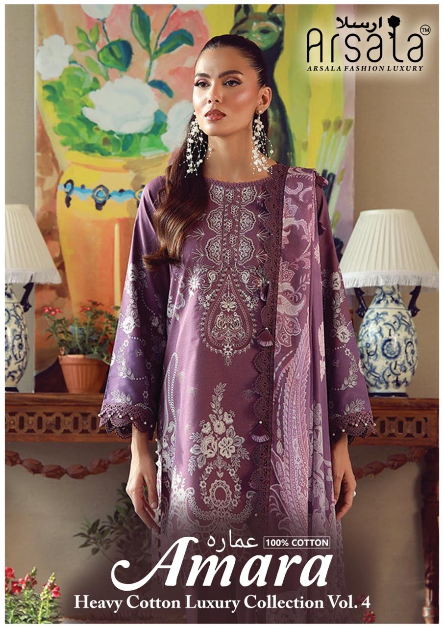 Amara Vol 4 Arsala Fashion Mix Cotton Karachi Salwar Suits Manufacturer India