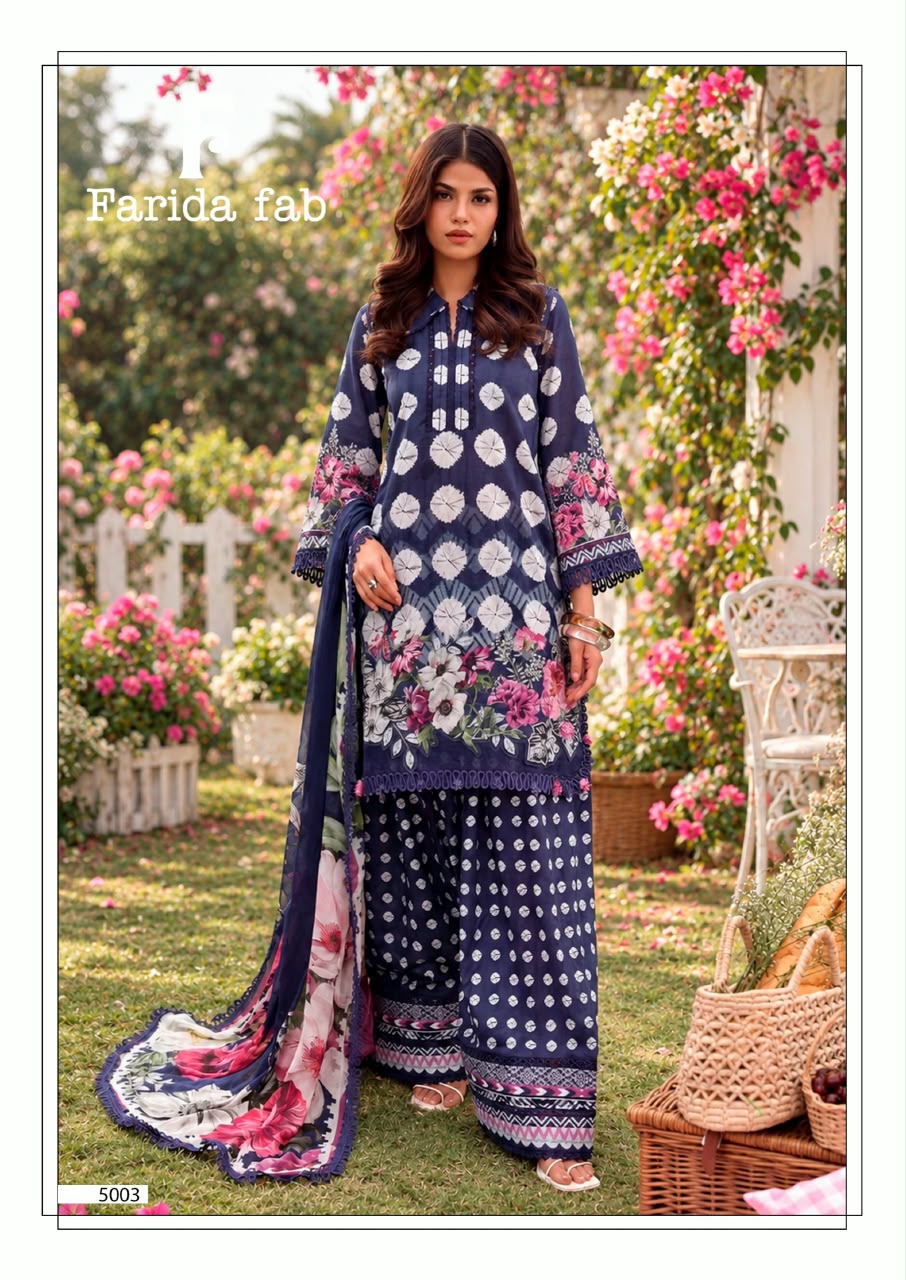 Amara Vol 5 Farida Fab Mix Cotton Karachi Salwar Suits Manufacturer Ahmedabad