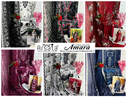 Amara Vol 2 Heavy Cotton Luxury Collection Arsala Fashion Karachi Salwar Suits Manufacturer Gujarat