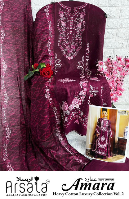 Amara Vol 2 Heavy Cotton Luxury Collection Arsala Fashion Karachi Salwar Suits Manufacturer Gujarat