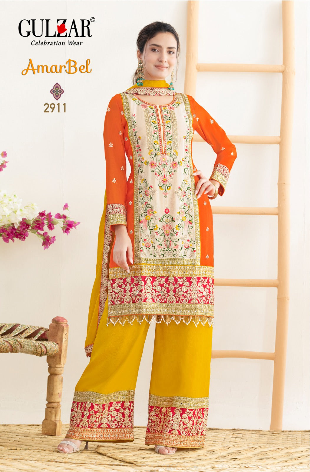 Amarbel Gulzar Chinnon Readymade Suits Wholesaler Ahmedabad