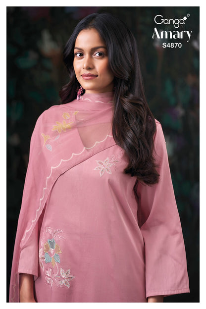 Amary S4870 Ganga Cotton Satin Plazzo Style Suits Wholesaler Gujarat