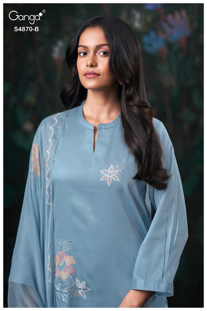 Amary S4870 Ganga Cotton Satin Plazzo Style Suits Wholesaler Gujarat