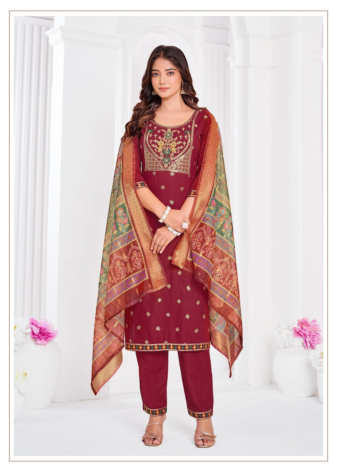 Amaya Bluehills Rayon 14Kg Readymade Pant Style Suits Wholesaler Ahmedabad