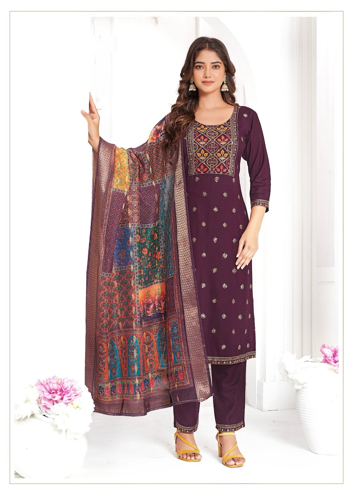 Amaya Bluehills Rayon 14Kg Readymade Pant Style Suits Wholesaler Ahmedabad