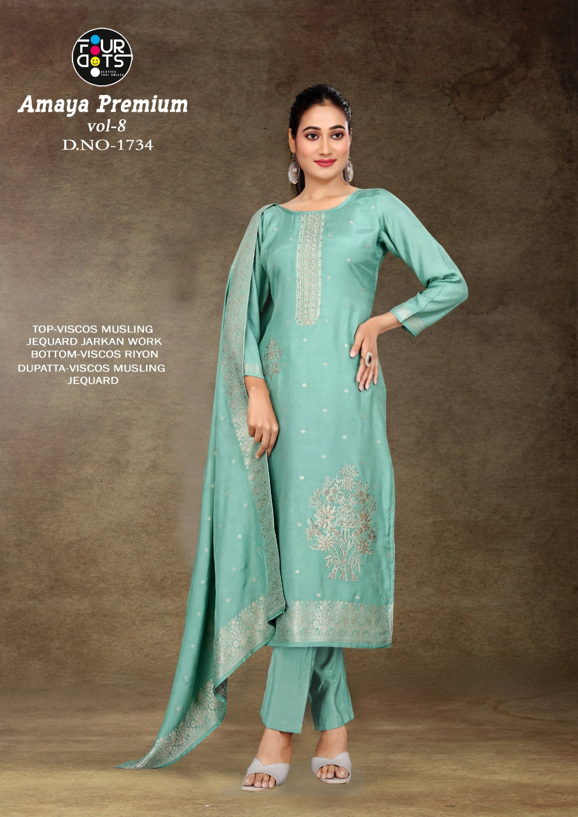 Amaya Premium Vol 8 Four Dots Viscose Muslin Pant Style Suits Exporter India