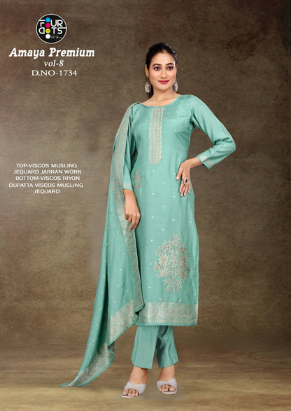 Amaya Premium Vol 8 Four Dots Viscose Muslin Pant Style Suits Exporter India