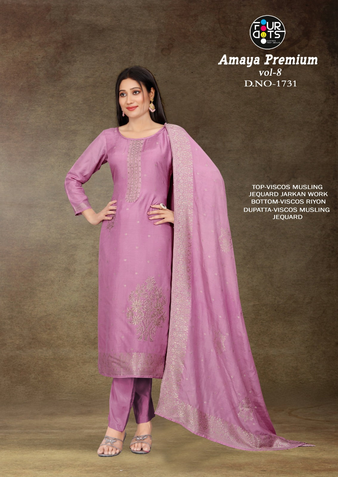 Amaya Premium Vol 8 Four Dots Viscose Muslin Pant Style Suits Exporter India
