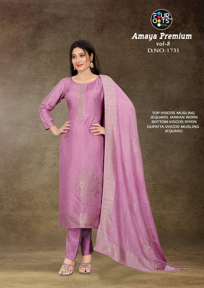 Amaya Premium Vol 8 Four Dots Viscose Muslin Pant Style Suits Exporter India