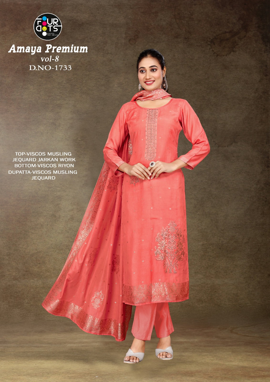 Amaya Premium Vol 8 Four Dots Viscose Muslin Pant Style Suits Exporter India