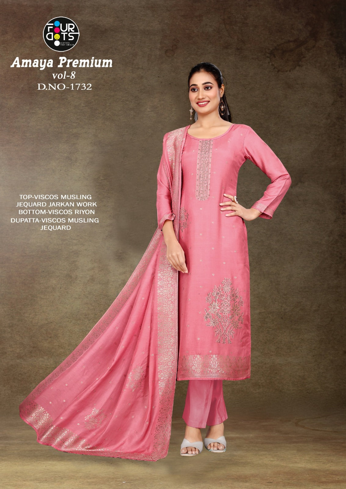 Amaya Premium Vol 8 Four Dots Viscose Muslin Pant Style Suits Exporter India