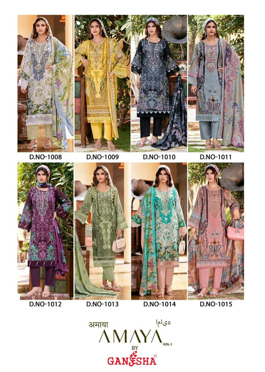 Amaya Vol 1 Ganesha Cotton Karachi Salwar Suits Wholesaler Gujarat