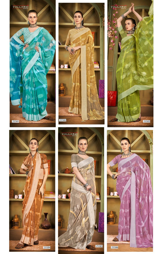 Amayah Vol 3 Vallabhi Prints Georgette Sarees Exporter India