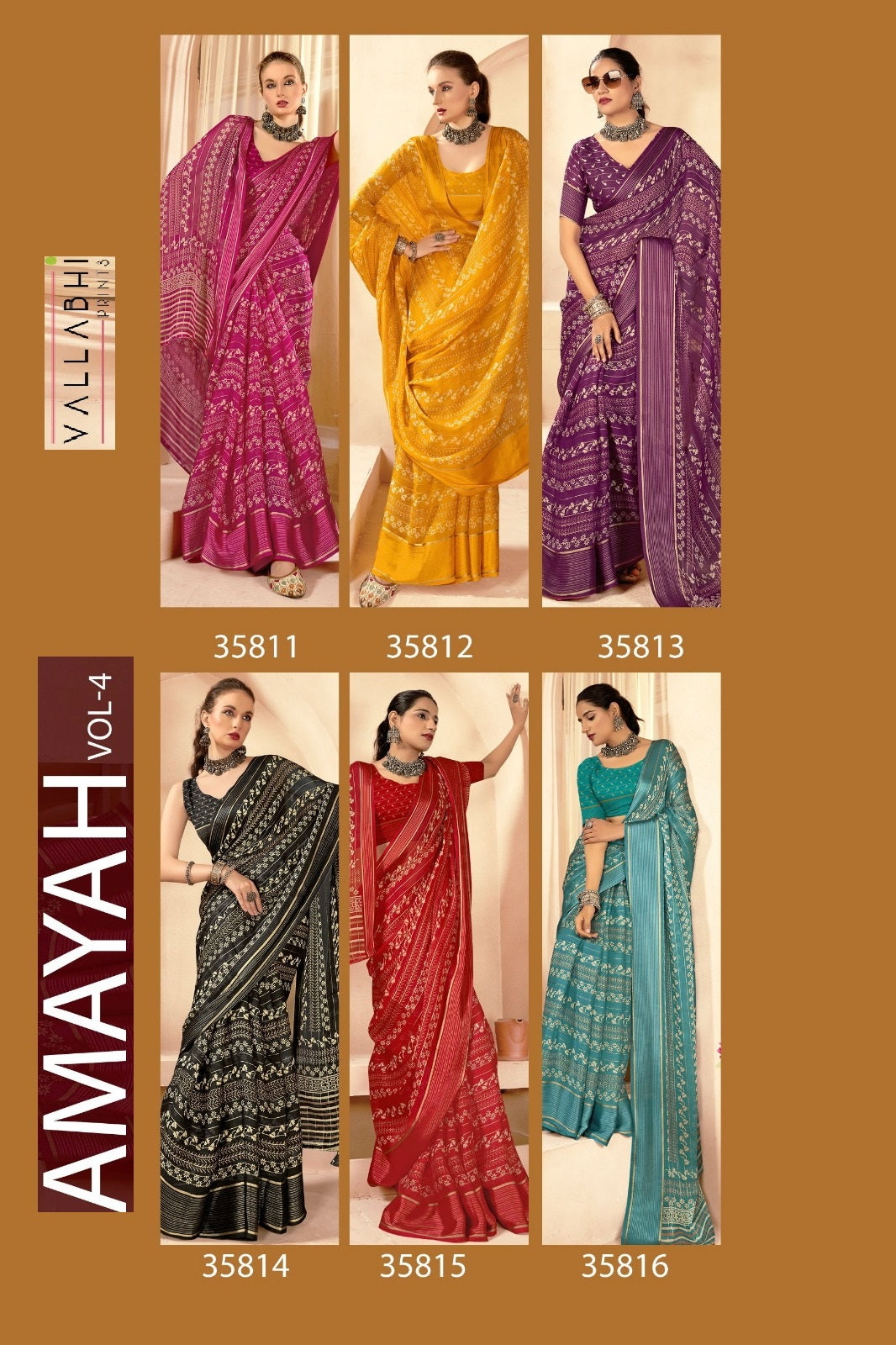 Amayah Vol 4 Vallabhi Prints Georgette Sarees Wholesaler