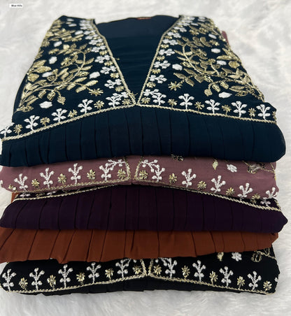 Amayra Blue Hills Georgette One Piece Gown Manufacturer Ahmedabad