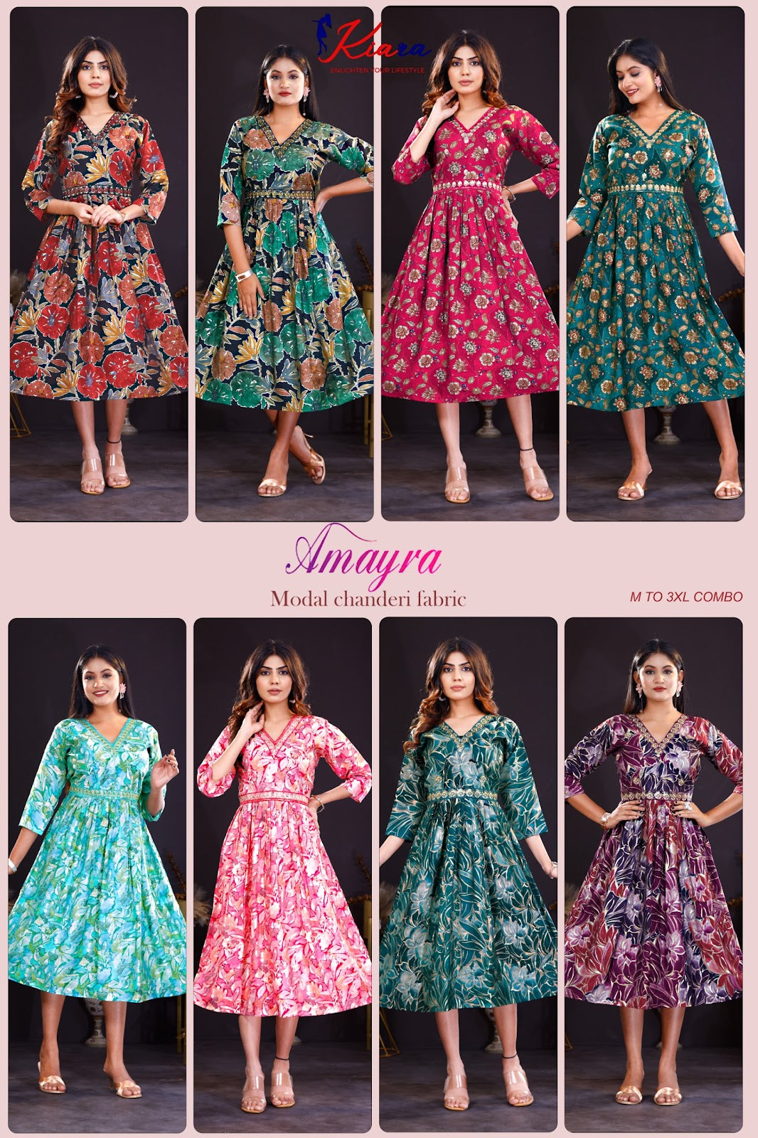 Amayra Kiara Modal Chanderi Anarkali Kurtis Supplier India