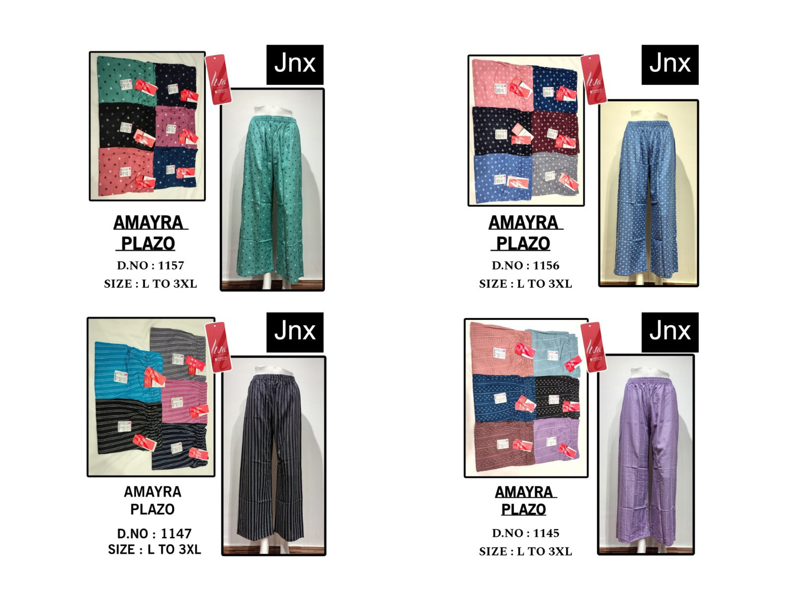 Amayra Liva 1511 Jnx Rayon Branded Palazzo Supplier Gujarat