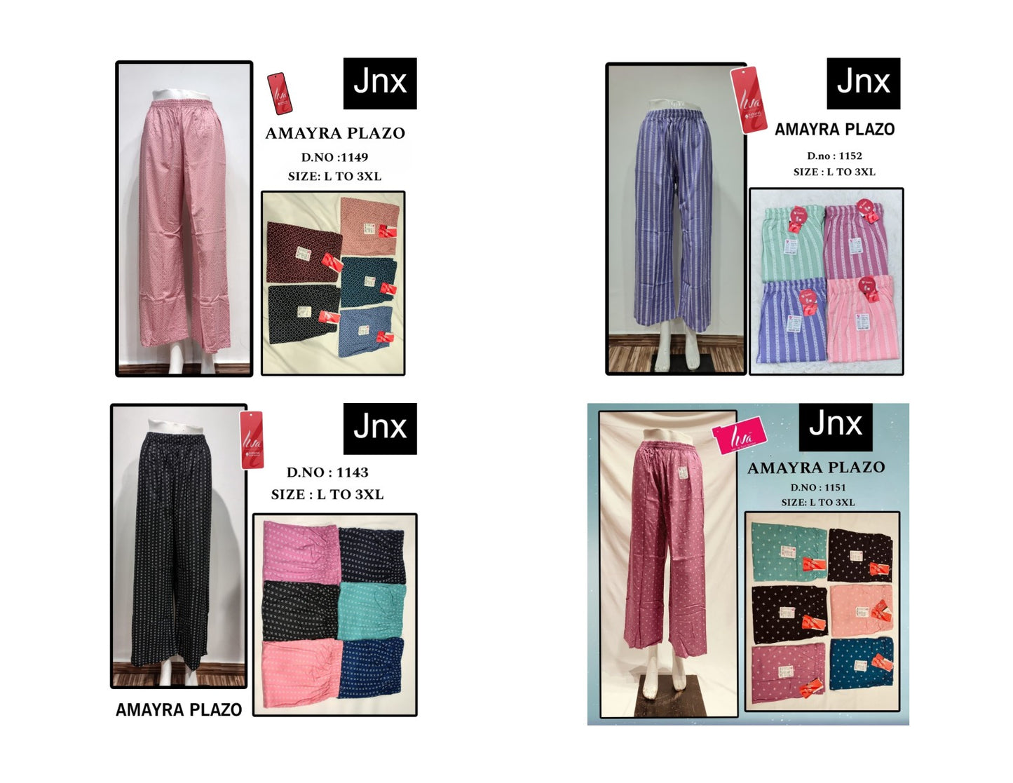 Amayra Liva 1511 Jnx Rayon Branded Palazzo Supplier Gujarat