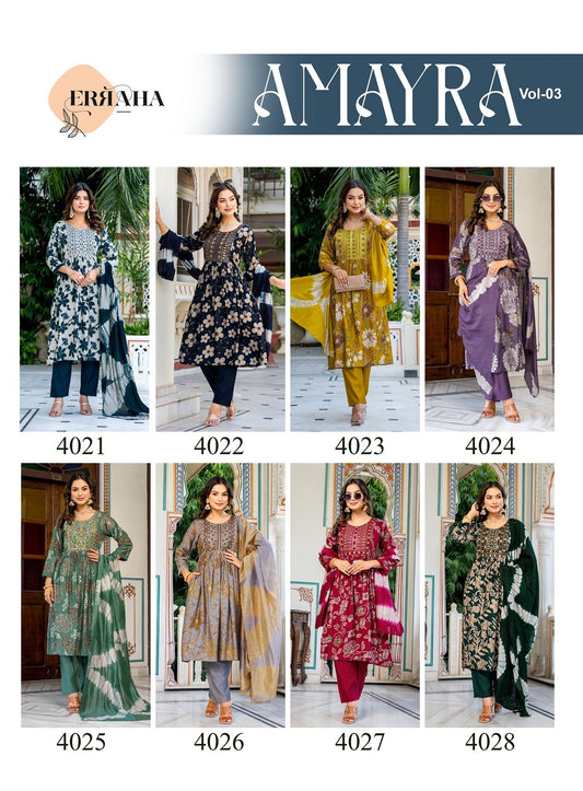Amayra Vol 3 Erraha Vetican Readymade Pant Style Suits Supplier
