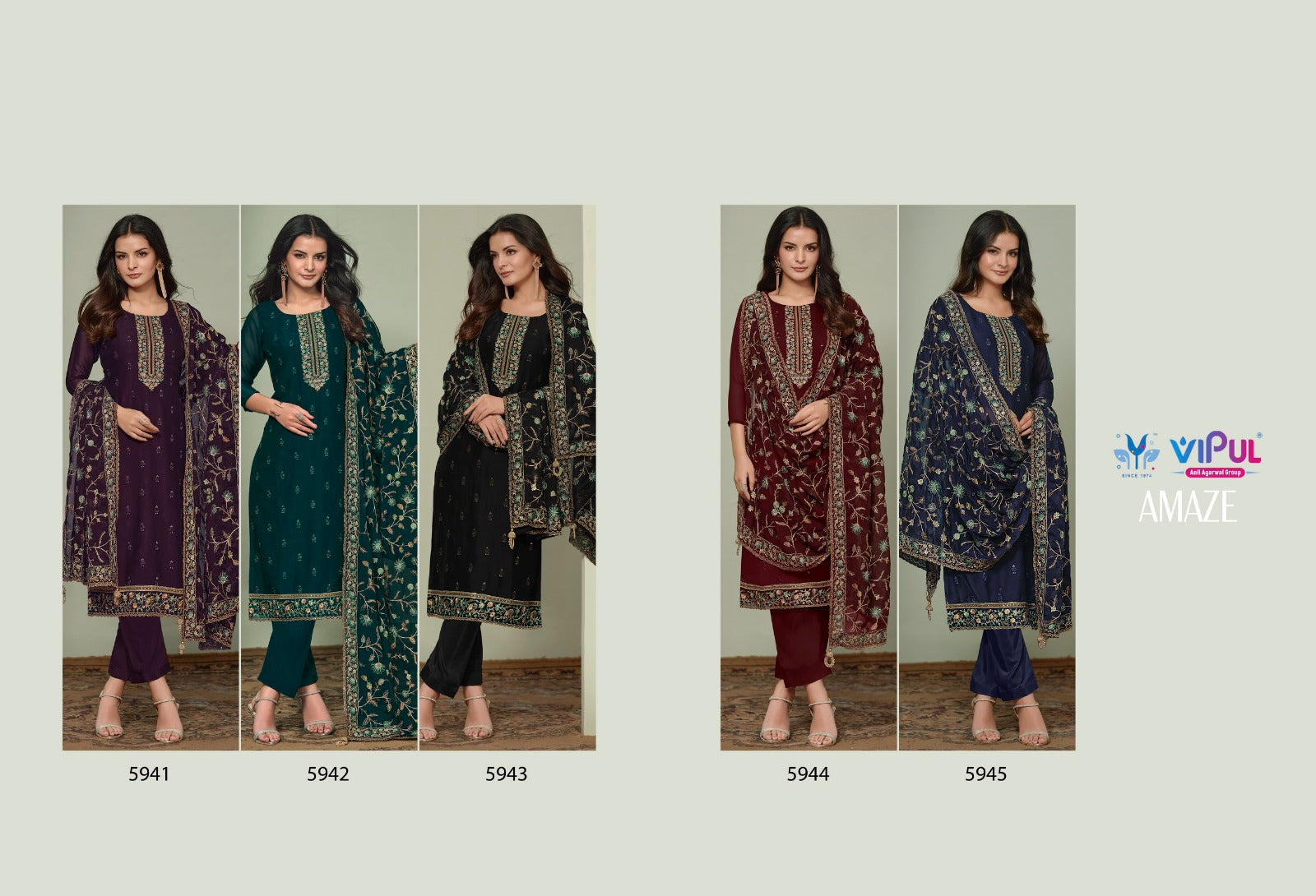 Amaze Vipul Silk Georgette Pant Style Suits Manufacturer Ahmedabad