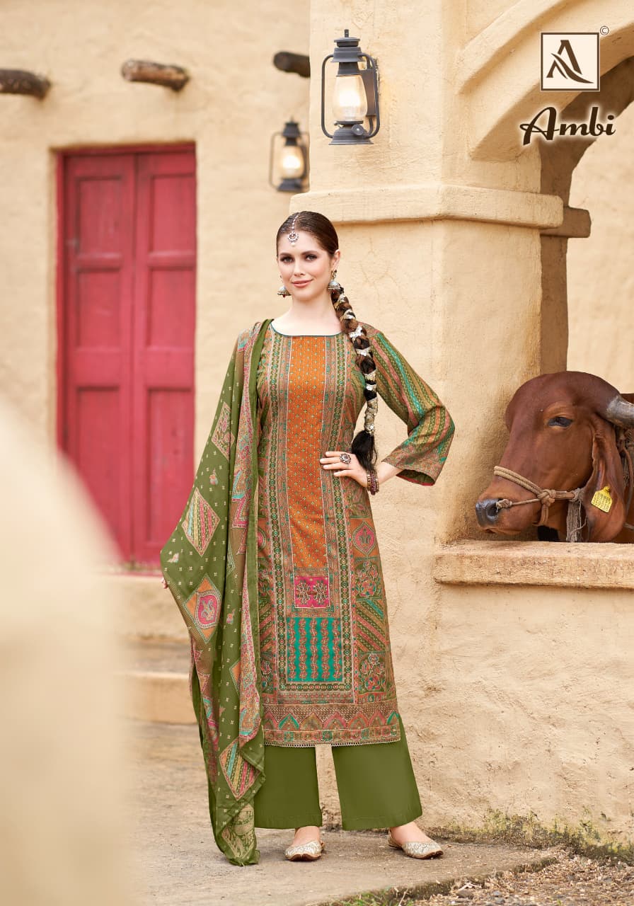 Ambi Alok Viscose Karachi Pashmina Salwar Suits Manufacturer Ahmedabad
