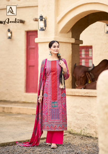 Ambi Alok Viscose Karachi Pashmina Salwar Suits Manufacturer Ahmedabad