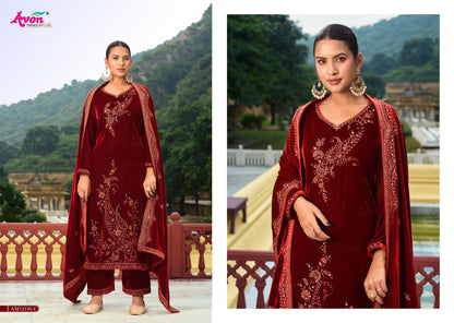 Ambi Avon Trendz Velvet Suits Wholesale Price