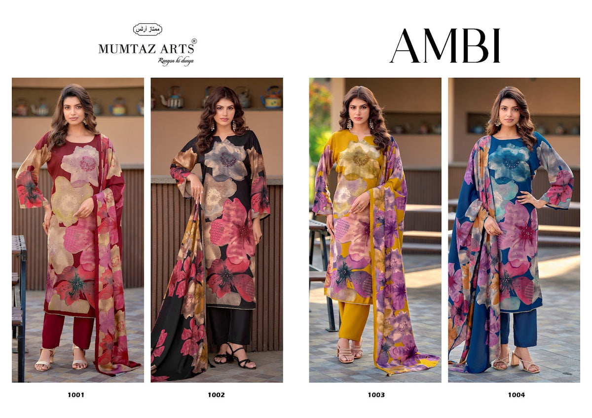 Ambi Mumtaz Arts Viscose Pashmina Suits Exporter Gujarat