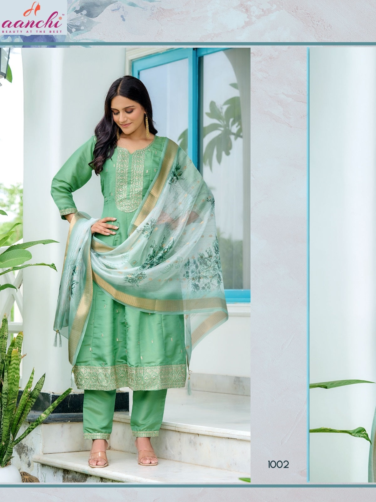 Ambika Aanchi Shimmer Readymade Anarkali Suits Supplier India