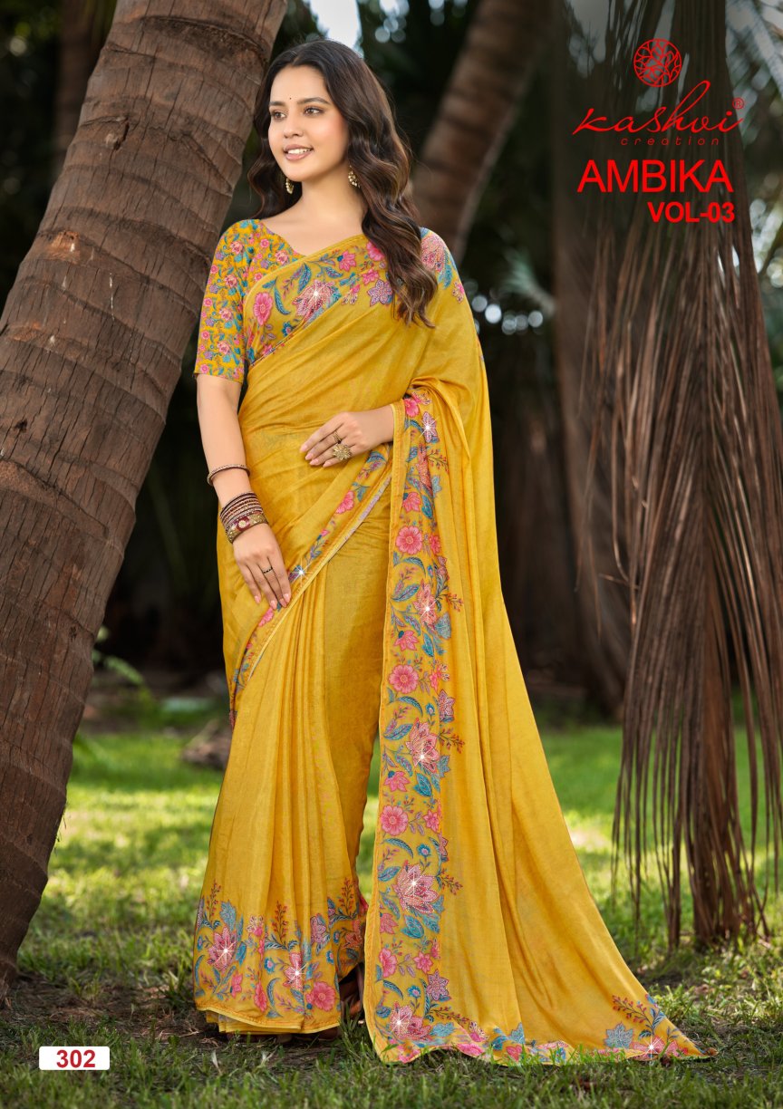 Ambika Vol 3 Kashvi Creation Sarees Wholesaler India