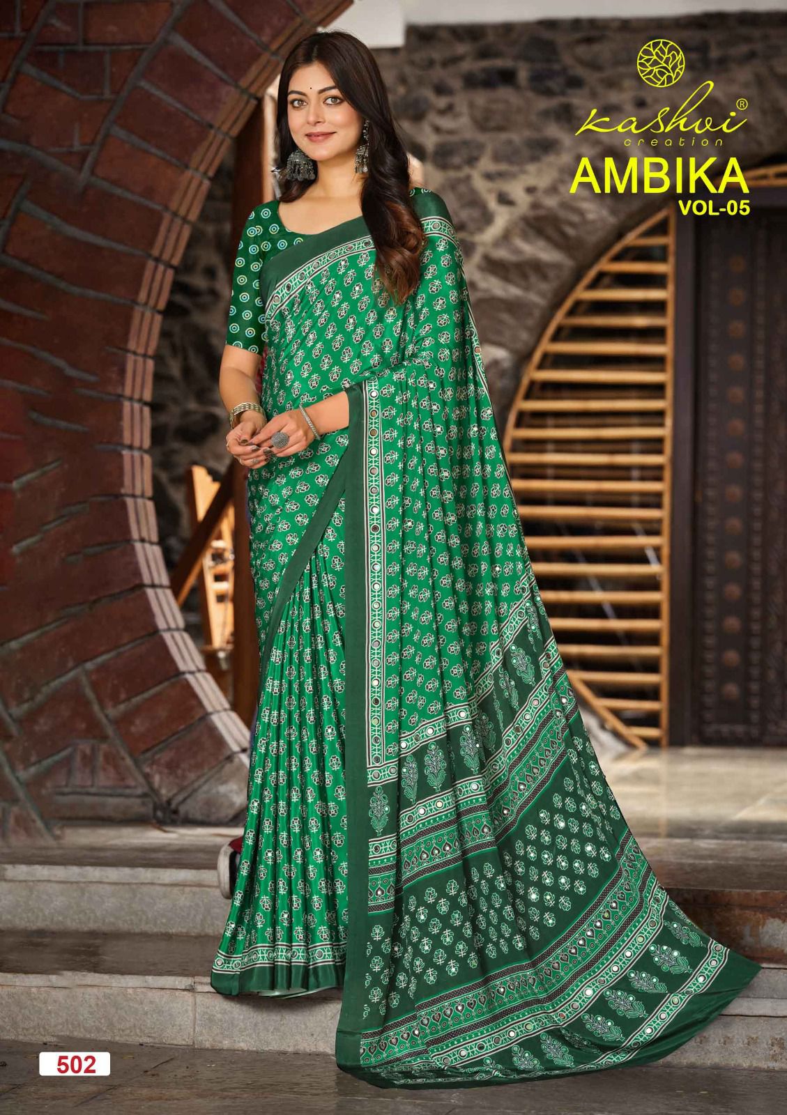 Ambika Vol 5 Kashvi Creation Crape Silk Sarees Wholesale