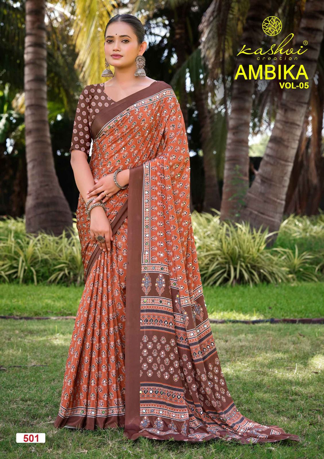 Ambika Vol 5 Kashvi Creation Crape Silk Sarees Wholesale