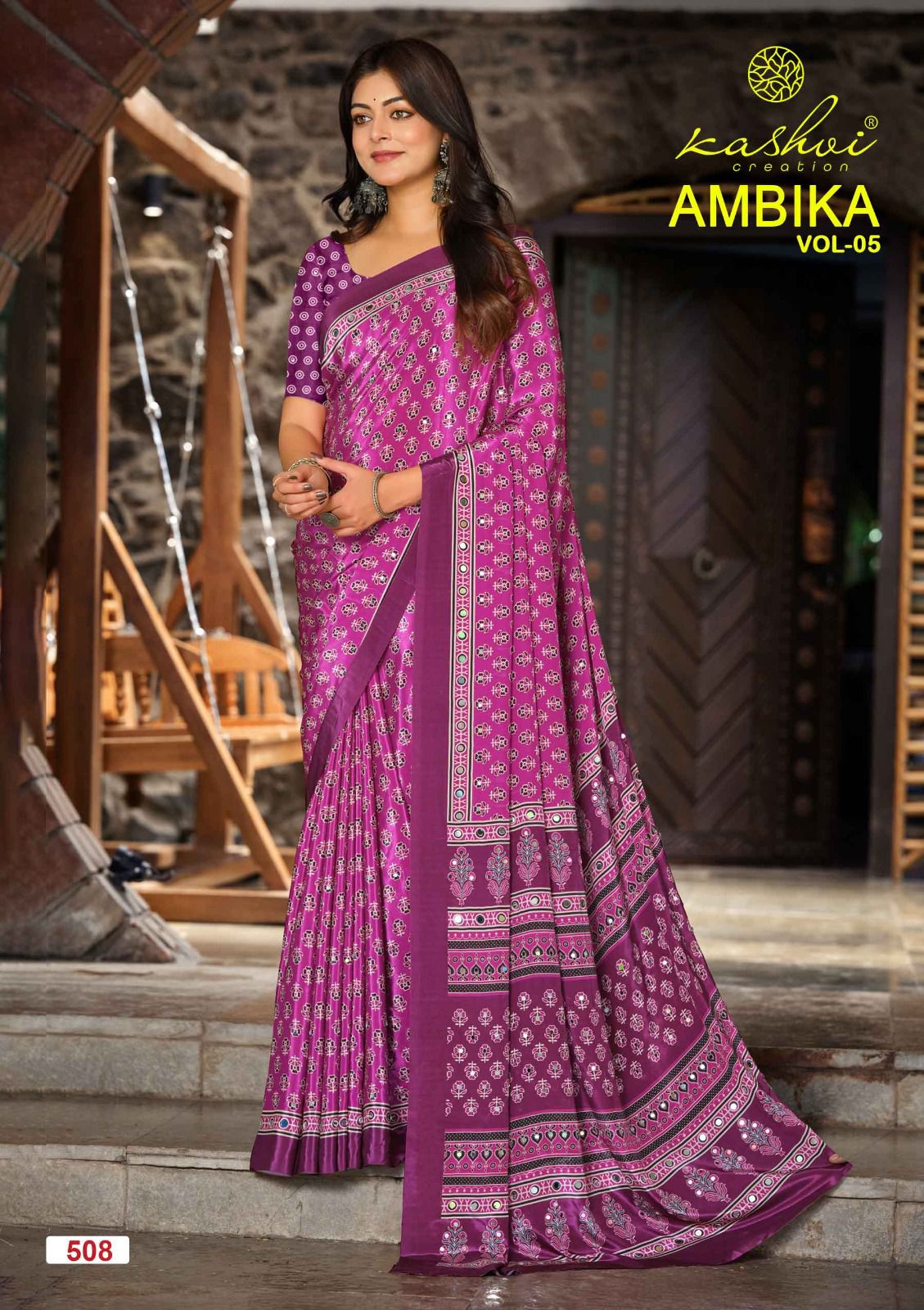 Ambika Vol 5 Kashvi Creation Crape Silk Sarees Wholesale
